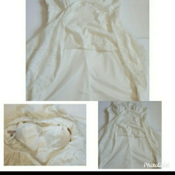 Womens Ivory Lace Lined Sleeveless Dress sz 12 - Picture 4 of 12